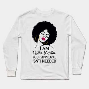 Black Queen Lady Curly Natural Afro African American Ladies Long Sleeve T-Shirt